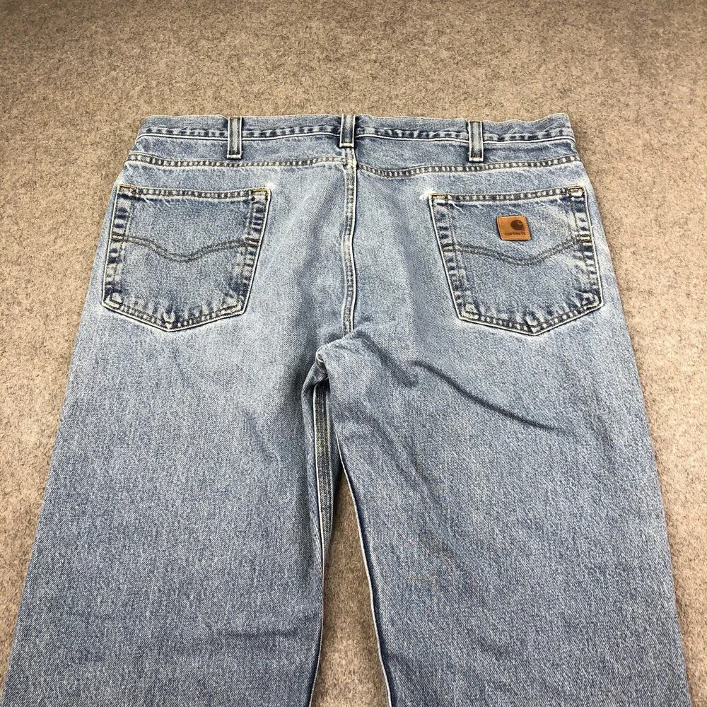 Carhartt Jeans Mens 36x30 Blue Light Wash Regular Straight Denim Pants Casual